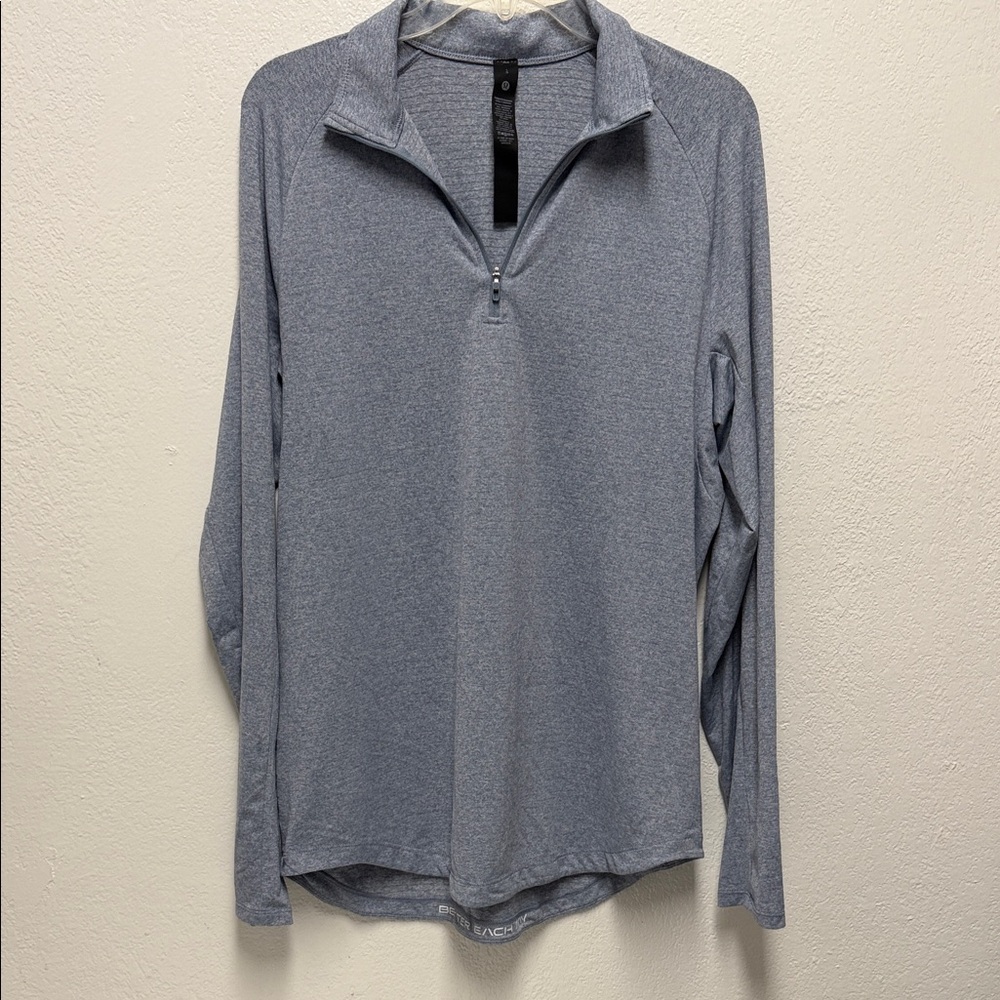 lululemon athletica Men's Long Sleeve Quarter-Zip Pullover - Light Blue Gray